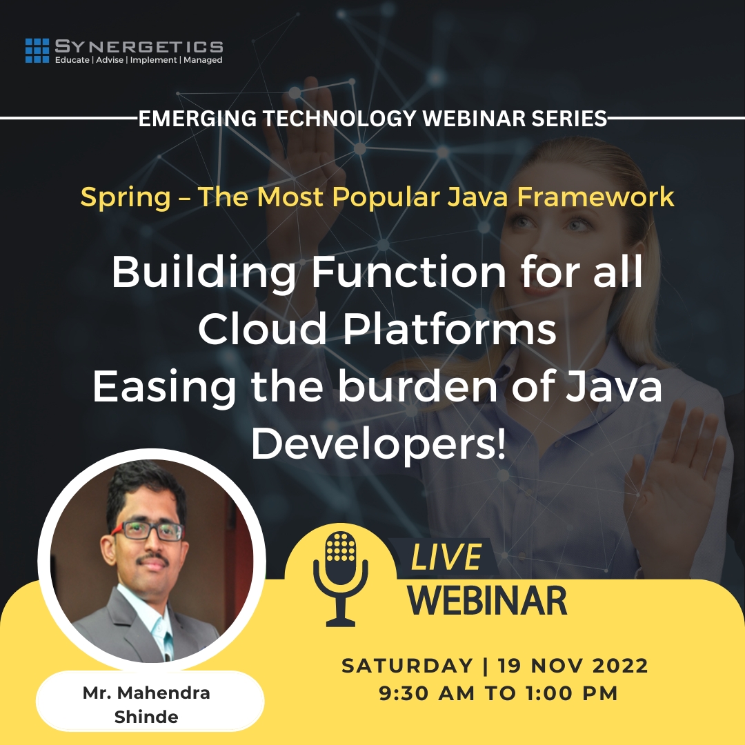 Fourdaywork's tweet photo. How about a dedicated webinar on Spring Boot and Spring Cloud? Attend the webinar on 19th Nov 2022 starting at 9:30 am.

Submit your registration at: https://t.co/x3hUy3ahvI

#training #webinar #cloud #spring #synergeticslearning https://t.co/OxzeH67GIO