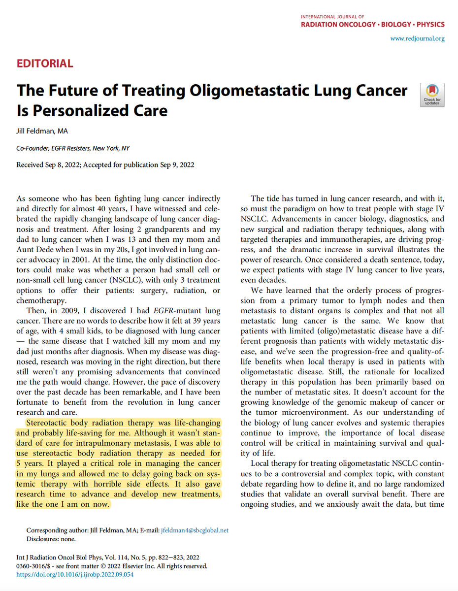 DrewMoghanaki's tweet photo. From center stage at #ASTRO21 to writing her own editorial in the flagship #radonc journal, @jillfeldman4 continues to teach the world about the life-prolonging benefits of SBRT for oligometastatic disease. 🌎 @DavidSherMD @IASLC https://t.co/jlzzUXE37f https://t.co/l2xjx2aP7D
