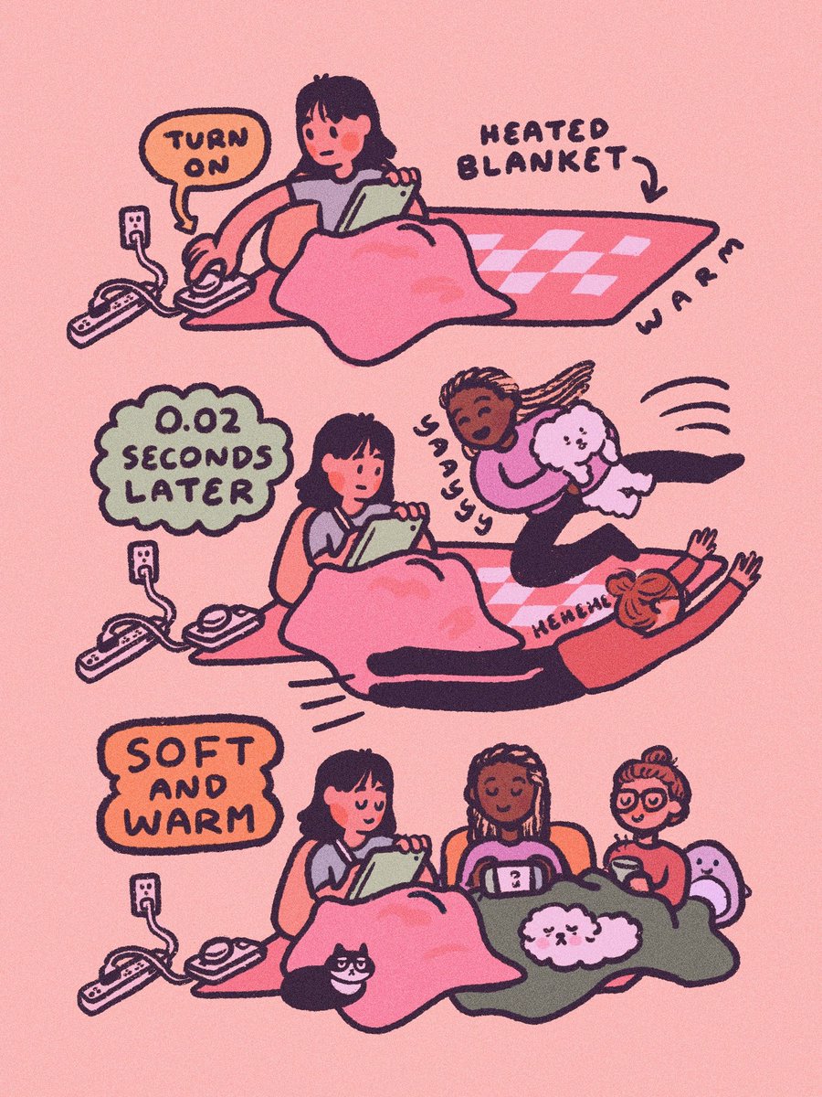 i have a heated blanket. my roommates love it.