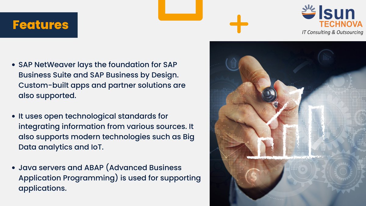 IsunTechnova's tweet image. Here some salient features of SAP NetWeaver we can observe..
#GetToKnow about #SAPNetWeaver with #isuntechnova