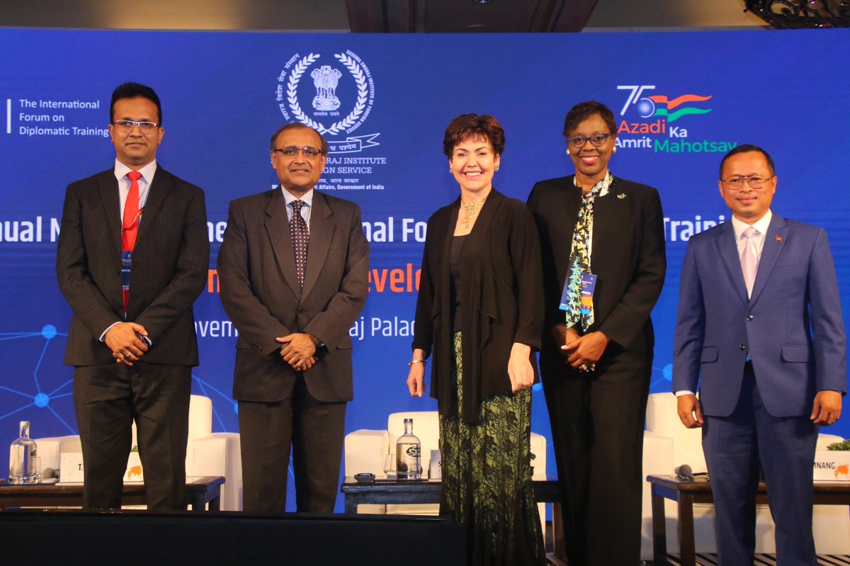 Sushma Swaraj Institute of Foreign Service (@ssifs_mea) on Twitter photo 48th IFDT Annual Meeting⬇️
Panel 5: “Reformed Multilateralism: addressing contemporary global challenges”with <a href="/ambtstirumurti/">Amb T S Tirumurti</a> <a href="/SamnangTean/">Samnang Tean</a> <a href="/MonteithSheila/">Sheila Monteith</a>, Perm.Secy,MoFA(Jamaica) moderated by Dr Yolanda Spies (Dir, Oxford Univ)
Illuminating session!
#IFDTinIndia 
#AmritMahotsav 48th IFDT Annual Meeting⬇️
Panel 5: “Reformed Multilateralism: addressing contemporary global challenges”with <a href="/ambtstirumurti/">Amb T S Tirumurti</a> <a href="/SamnangTean/">Samnang Tean</a> <a href="/MonteithSheila/">Sheila Monteith</a>, Perm.Secy,MoFA(Jamaica) moderated by Dr Yolanda Spies (Dir, Oxford Univ)
Illuminating session!
#IFDTinIndia 
#AmritMahotsav
