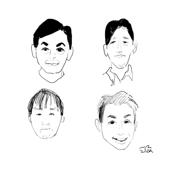 中年男性のスケッチ 