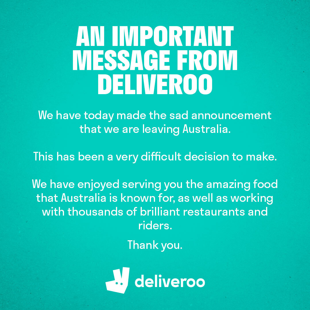 An important message from Deliveroo
