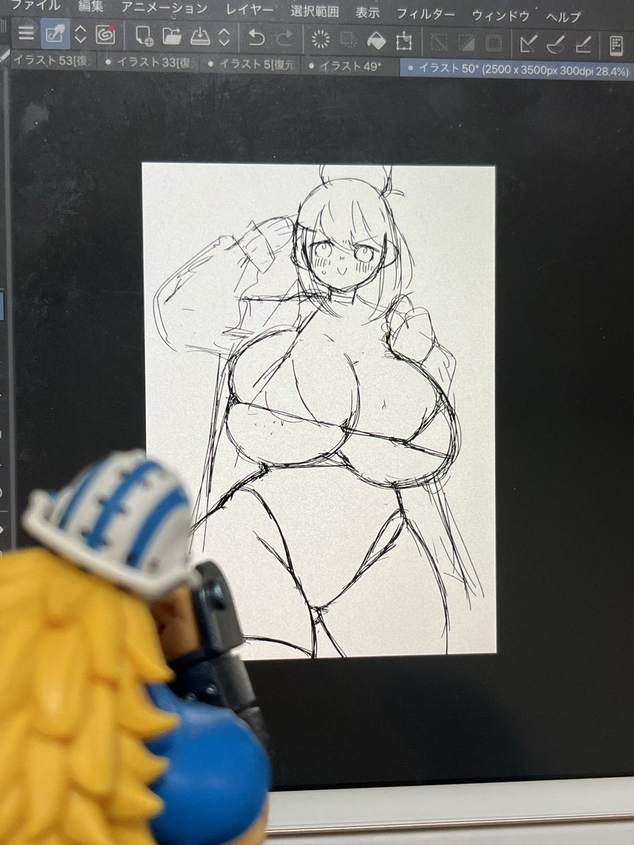 キラーさん「どうせ線画でまたでかくなるから…ヨシ!」 