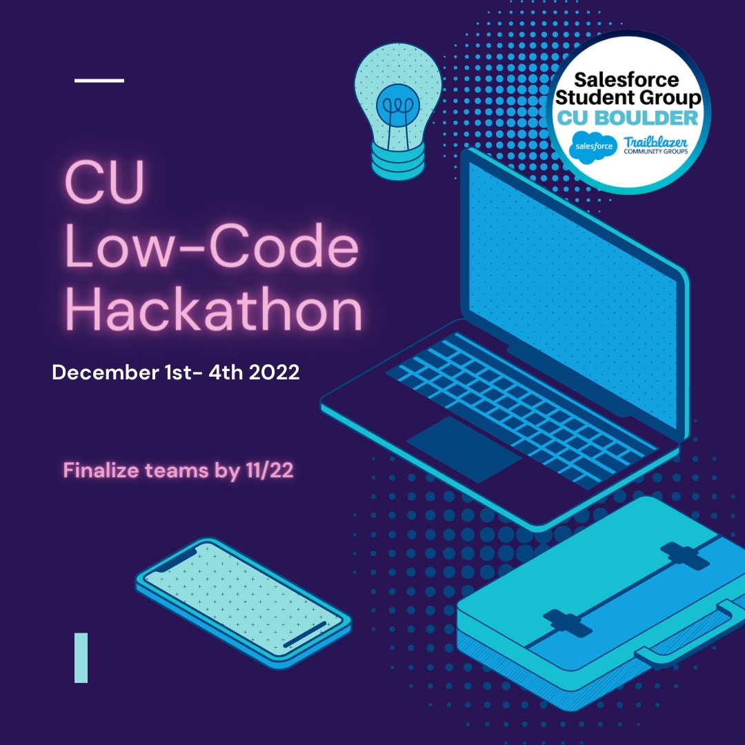 SalesforceCU's tweet photo. Update! Getting closer to the Hackathon this December 1st-4th! The deadline for registering was today but keep an eye out for the 11/22 deadline for finalizing teams! Looking forward to seeing teams form! 💪🧠🔎 https://t.co/3o8YsByU1M