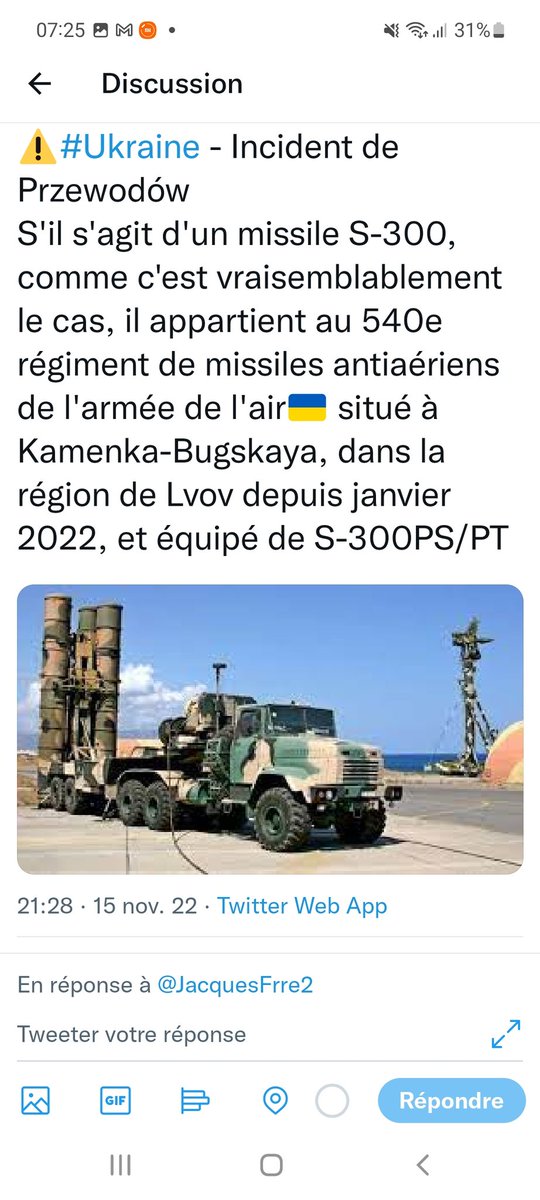 claireBobin's tweet photo. Pologne ...incident S 300 ukr... https://t.co/VcJqpxOJlX