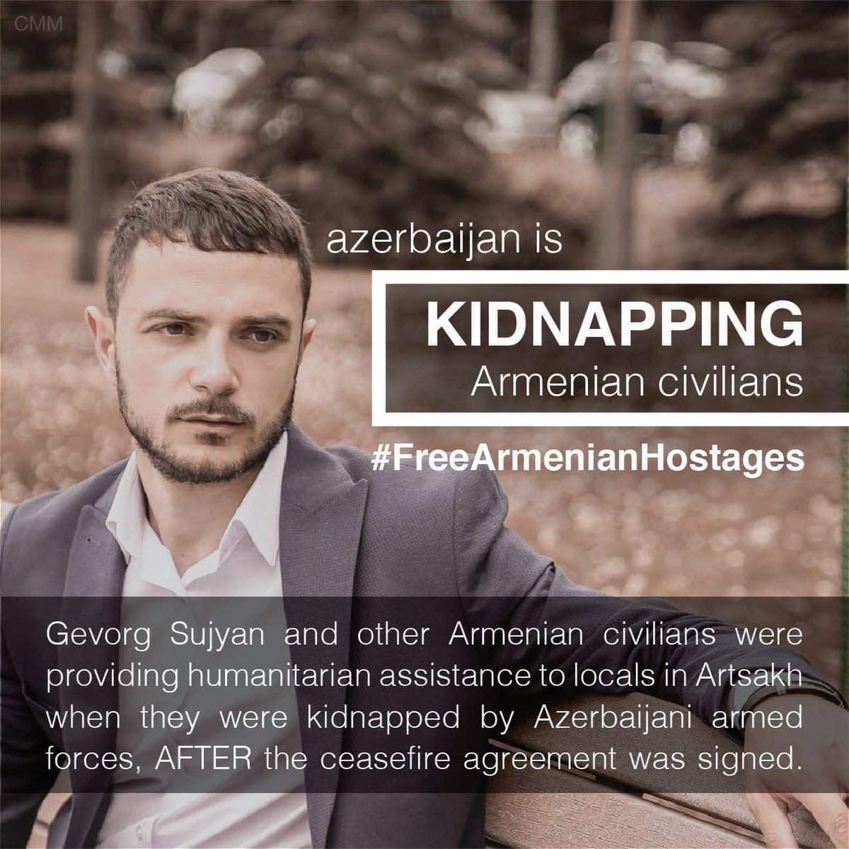 nmatini's tweet photo. This is Gevorg Sujian, an Armenian civilian whom Azerbaijan’s criminal regime has been holding hostage for 2 years. He was kidnapped after the ceasefire agreement. #FreeArmenianPOWs #FreeArmenianHostages. #SanctionAliyev https://t.co/hVQixmujCR