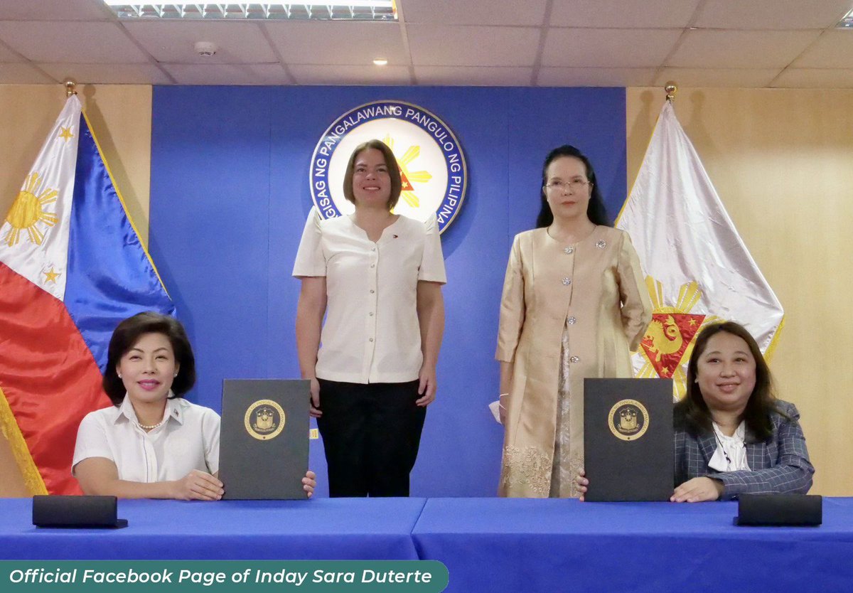 Sinaksihan natin ngayong umaga ang signing ng Memorandum of Understanding (MoU) sa pagitan ng Office of the Vice President at ng Department of Labor and Employment at Public Attorney’s Office. 

Ang ugnayan ng OVP sa mga ahensyang ito ay naglalayong mas mapalawak pa (1/3)