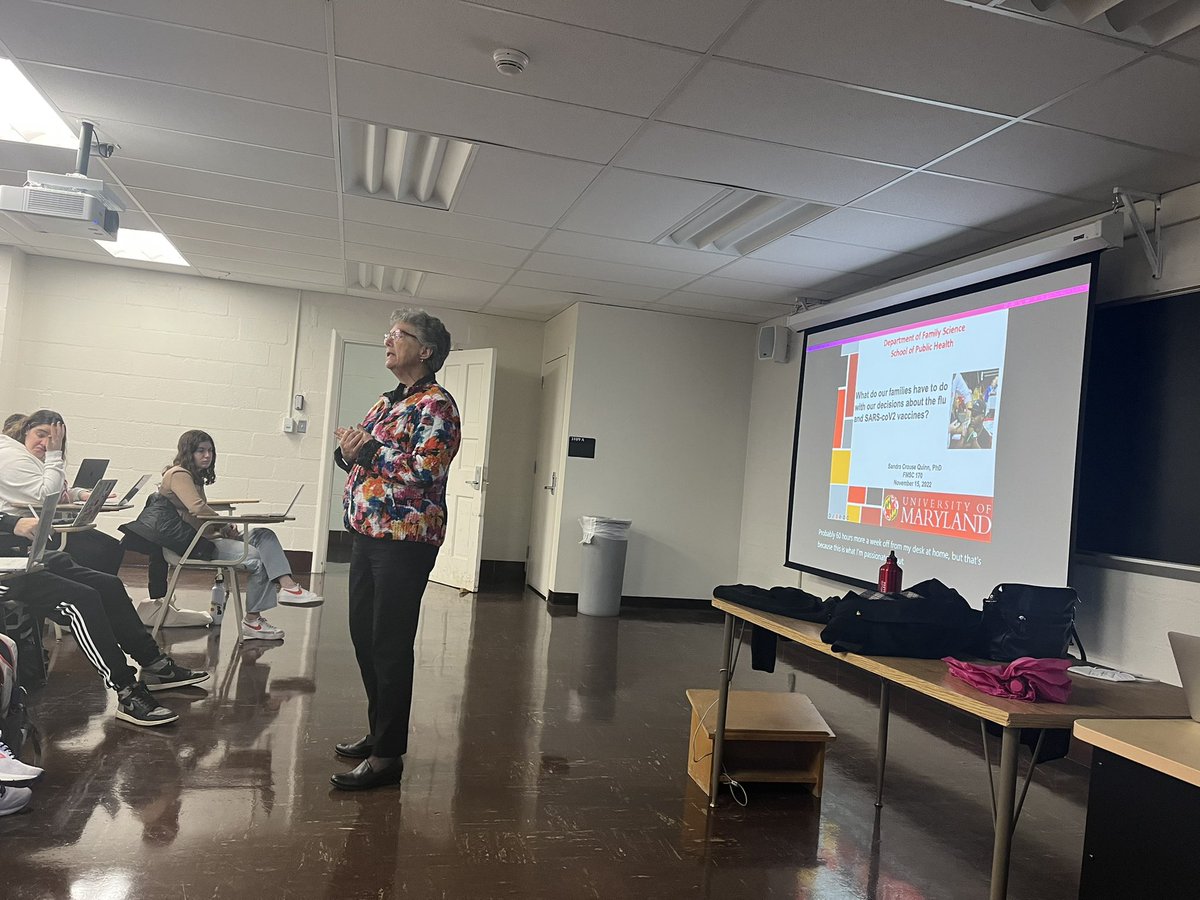 TK (@tannerkilpat) on Twitter photo Thanks, Dr. Sandra Quinn, for coming to #FMSC170 and teaching us about the importance of vaccine communication. <a href="/FMSCUMD/">Family Science @ UMD</a> Thanks, Dr. Sandra Quinn, for coming to #FMSC170 and teaching us about the importance of vaccine communication. <a href="/FMSCUMD/">Family Science @ UMD</a>