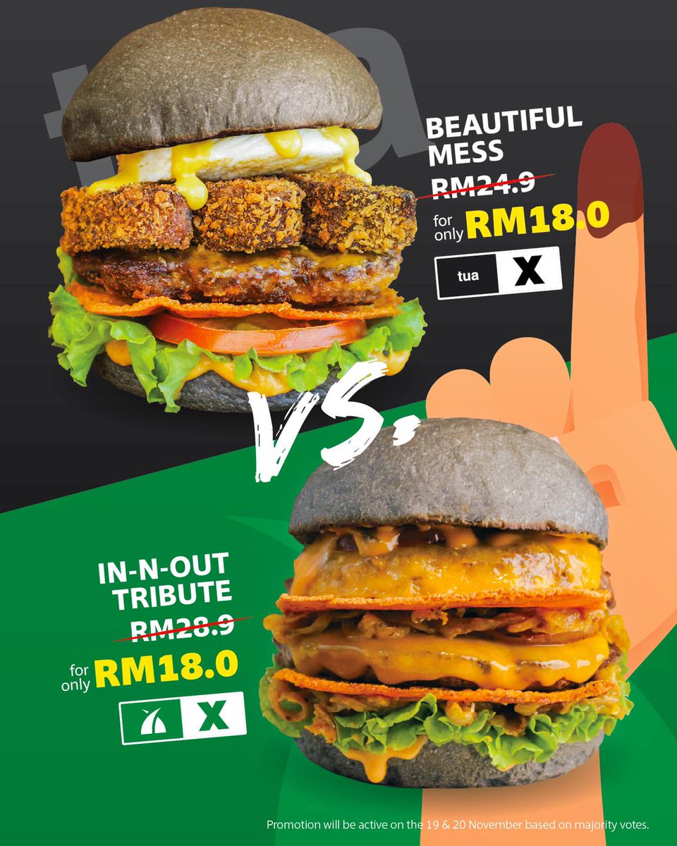mypromo_my's tweet photo. RM18 FOR THE WINNING BURGER THIS WEEKEND WHEN YOU VOTE! #myburgerlab
Buy 1 Free 1 #KRR
#PRU15 #GE15 #Promo
Lazada Food & Beverages
https://t.co/2TouuDofWD https://t.co/ZkEMcI8Nx8