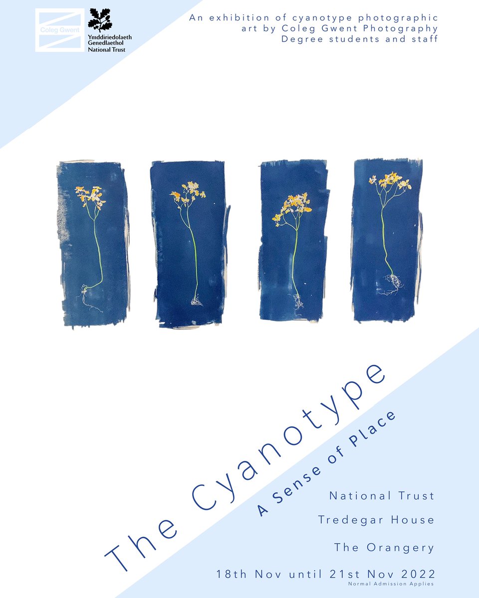 'The Cyanotype - A Sense of Place', a Coleg Gwent Photography Degree exhibition. The exhibition, in collaboration with the National Trust, is in the Orangery, Tredegar House this weekend.
 #learnphotography #photographycourse #bestphotographydegree @maria_retter @coleggwent