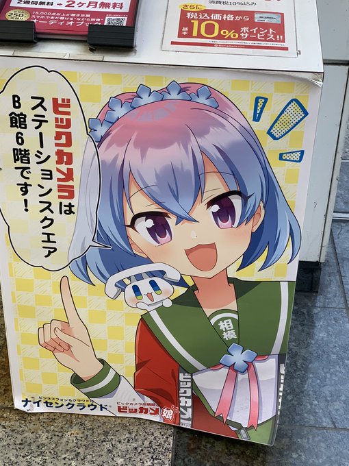 相模大野のビックカメラにも萌えキャラ居たのかヾ(:3ノシヾ)ノシ 