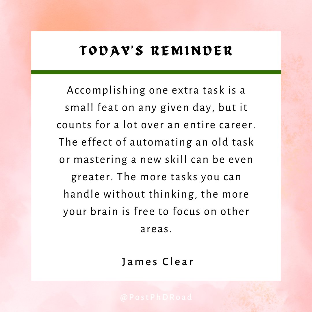 PostPhDRoad's tweet photo. #AcademicTwitter Do you delegate or automate your daily tasks whenever possible, or do you have trust issues &amp; need to do everything yourself?

@PhD_Genie @career_re @PartoutProf @MasterAcademia_ @TheStrugglingS4 @PhDVoice @phdhardtalk @ThePhDPlace
@AcademicChatter https://t.co/813EtPaeor