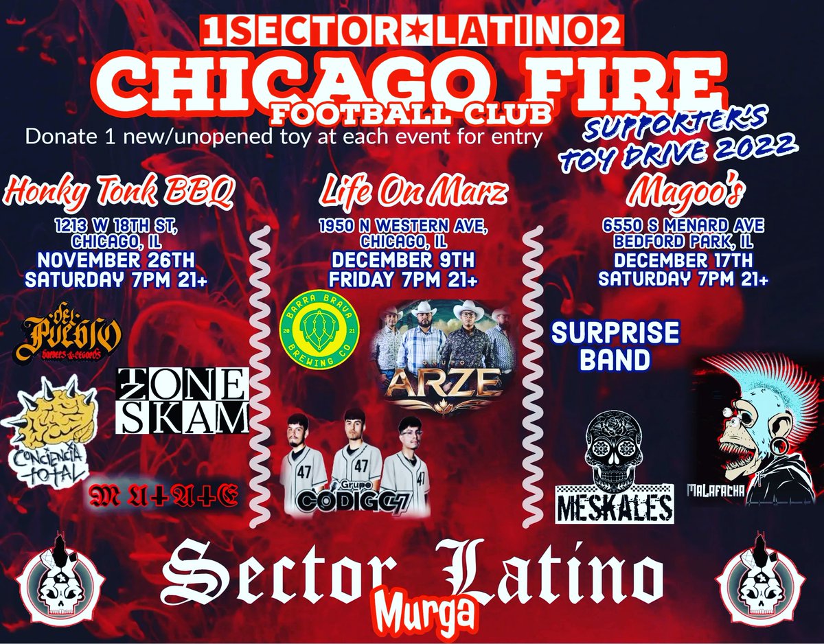 Esa banda de Chicago! Nos vemos en diciembre 17 en el toy drive! Donate a toy and dance ska all night!🏁😎