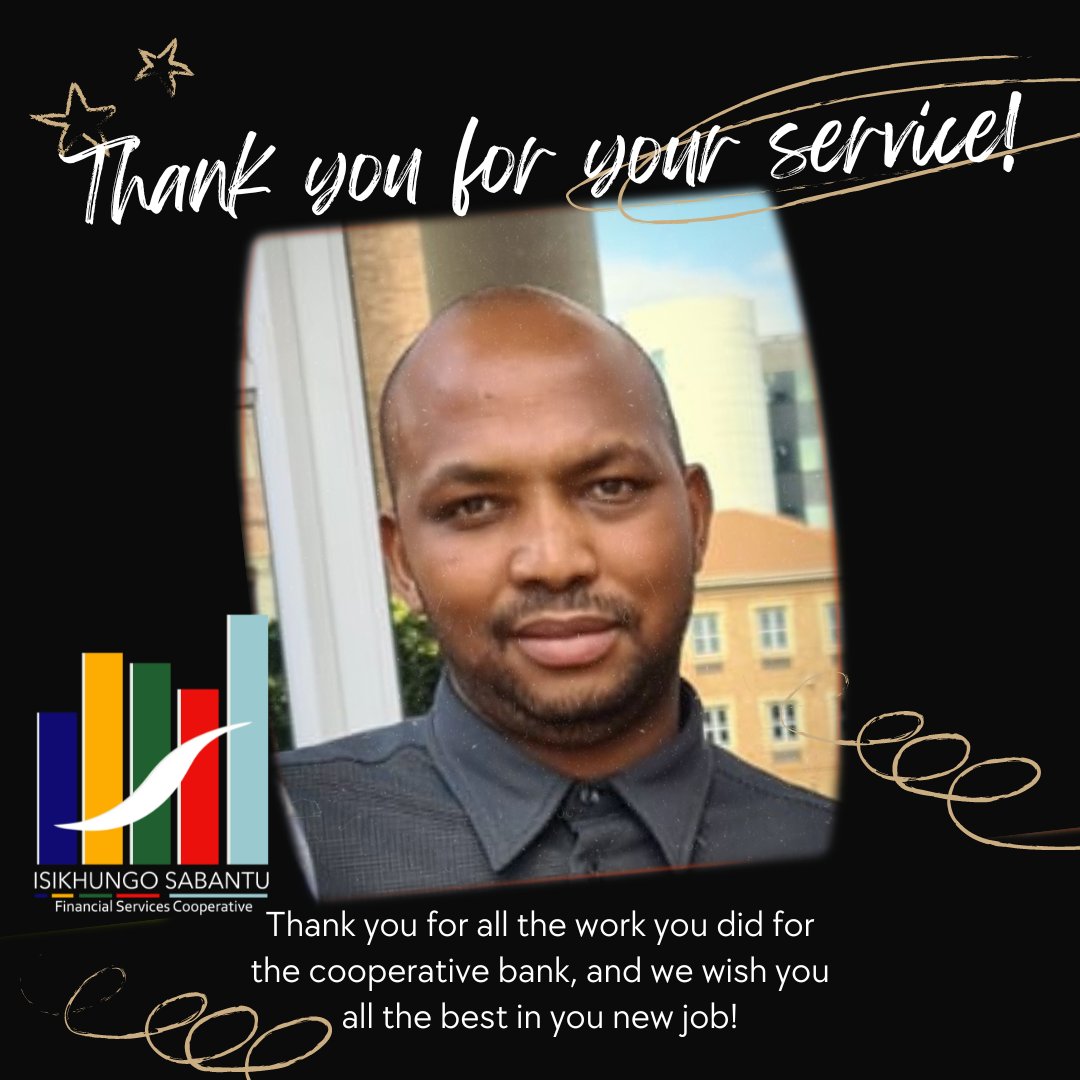 IS_FSC's tweet photo. Good day shareholder,
I just wanted to take this opportunity to thank Mkhululi Mangali that was working with us in the head office this year. Thank you so much Mkhululi for you service and your hard work. We wish you all the best with your new employment. https://t.co/bu0Y9faJW7