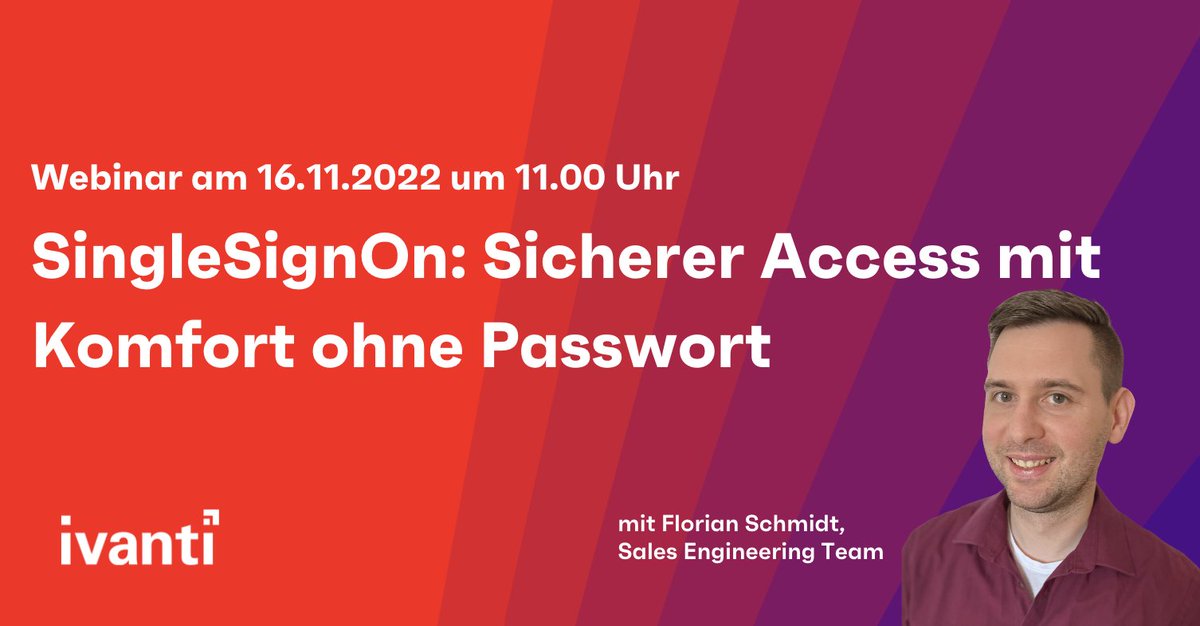 Heute ist es soweit! Um 11.00 Uhr erfahrt ihr, wie Zugänge am Endgerät gesichert werden können, ohne lästige Sicherheitsabfragen durchleben zu müssen. Seid dabei, um euer Sicherheitslevel auf eine neue Stufe zu bringen! Rasch hier anmelden: bit.ly/3WR3zdA #SingleSignOn