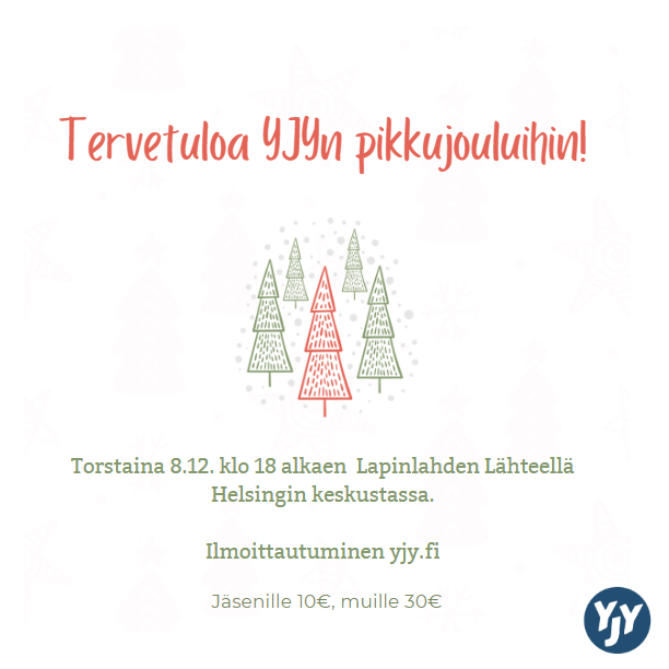 YJYry's tweet photo. Viimeinkin pikkujoulujen aika! Ilmoittaudu mukaan: https://t.co/AYarj890QR https://t.co/kx7G0Dz4wB
