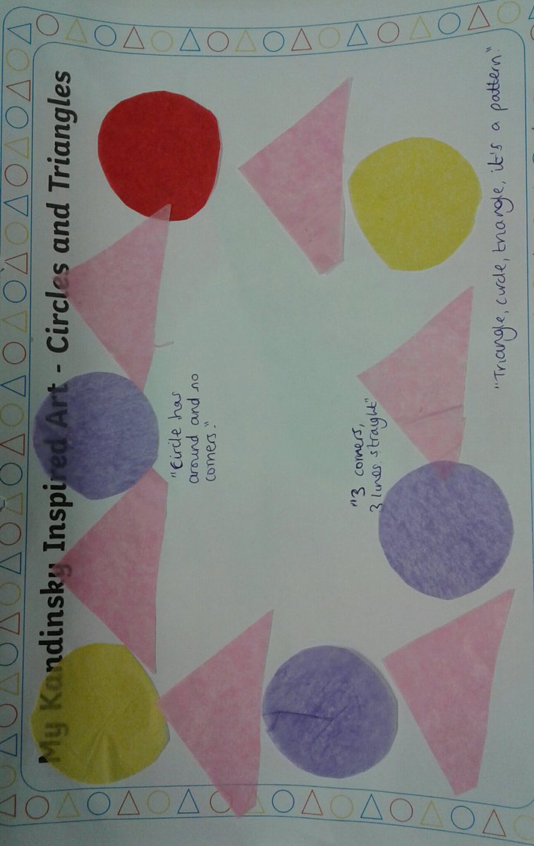 MrsChauhanCTS's tweet photo. We are exploring circles and triangles in Maths this week and learnt about a famous artist called Kandinsky. He used these shapes in his work and it was fun creating our own masterpieces inspired by him. π΅πΊ @CTS_Watford @headcherrytree #CTearlyyears #CTMaths #CTArt https://t.co/Ty8NE4hNVe