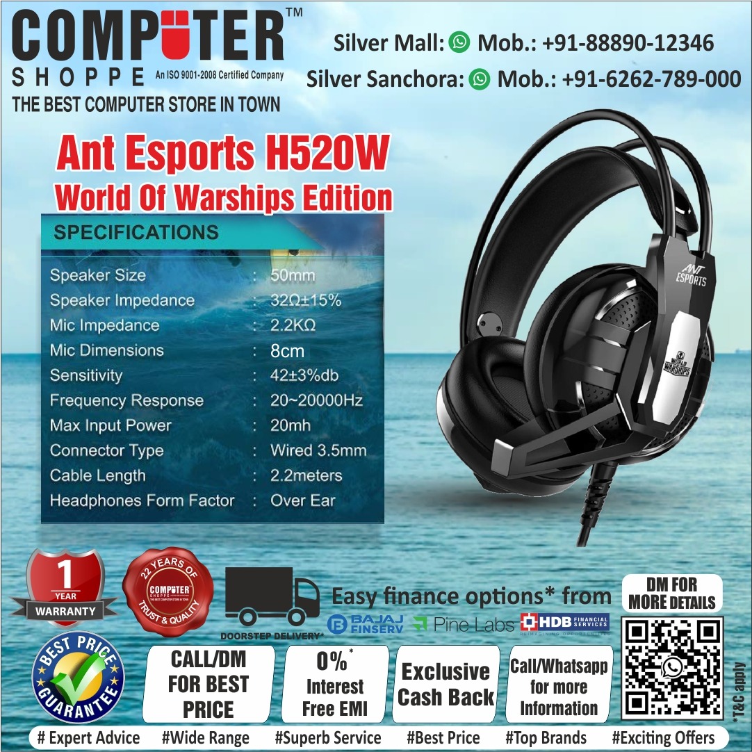ComputershoppeI's tweet photo. Best retailer shop to buy a #Ant Esports H520W Headphone Computer Shoppe Indore
#computershoppe #computershoppeindore #displaydevice #electronicdevice #personalcomputer #likeforlikes #like4likes #likeforfollow #likesforlike #HPLaserJet #hpprinter #Canonlaser https://t.co/m8fyZ2XWbt