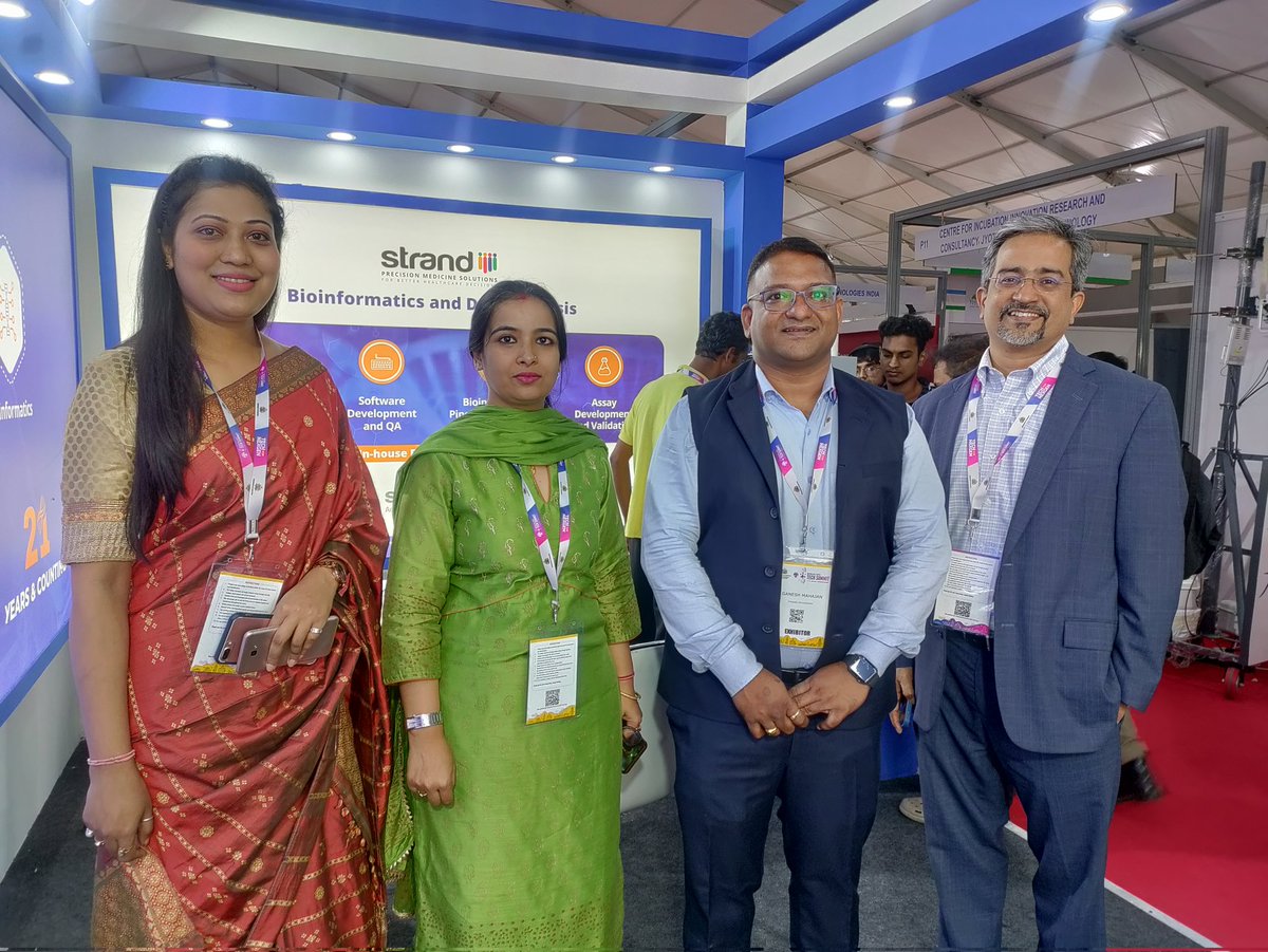 StrandLife's tweet photo. The team from @StrandLife at the
@blrtechsummit
@a_pachhapur
#genomicdiagnosticspecialist #strand
#BTS2022, #Bengaluru
#Tech4NextGen #BengaluruTechSummit #TechForGood #EmergingTech #DeepTech #BangaloreTechSummit #BTS2022 https://t.co/eA9IwHrgUH