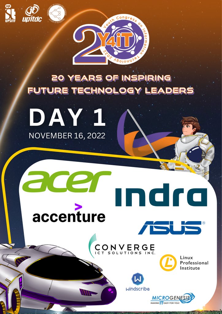 DAY 1 of #Y4iT2022 is a wrap! Thank you to all the speakers, attendees, and sponsors for joining us today. Join us again TOMORROW as we continue our celebration of 20 YEARS OF INSPIRING FUTURE TECHNOLOGY LEADERS!

y4it.org

#Y4iT