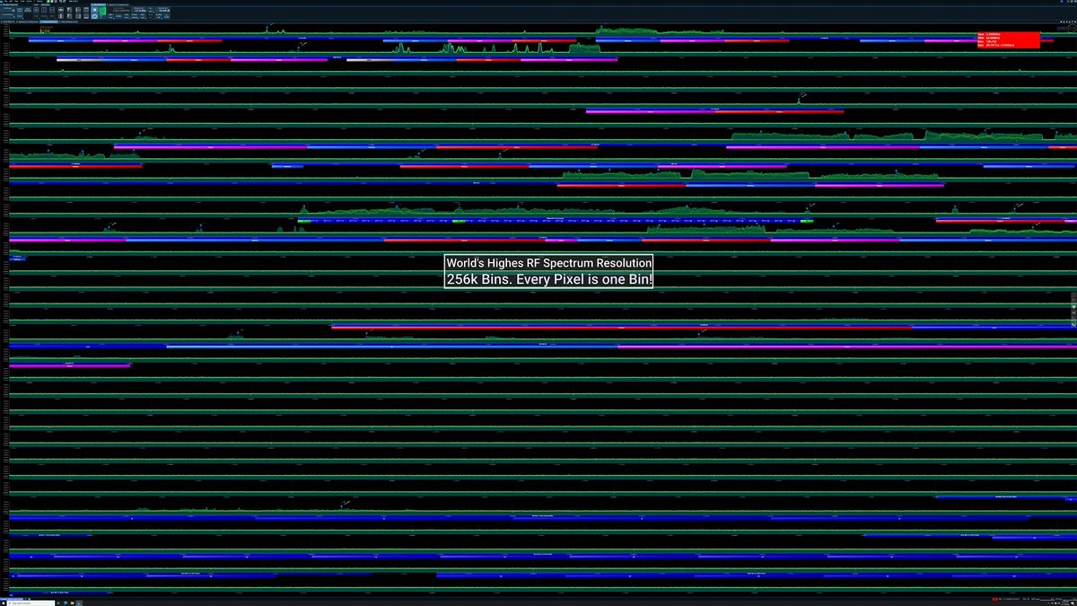 Aaronia_AG's tweet image. Worlds highest RF Spectrum ever!
256k Bins resolution running live On a single SPECTRAN V6 at #electronica2022.
@elonmusk please allow 8k pictures for Twitter 😁
#aaronia #spectran #sdr #spectrumanalyzer