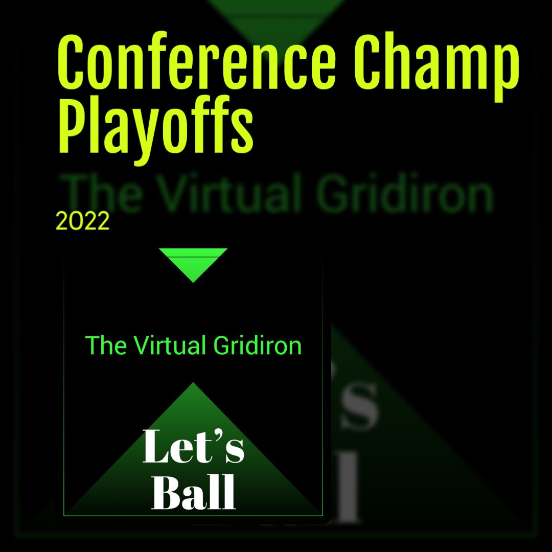 VirtualGridiro1's tweet photo. The Virtual Gridiron is a Grind!
And Now It's Playoff Time!
Conference Championship ROUND
AkA The Final Four
#GridironCertified
#Playstation #PS5 #ScoutingUpdate #LetsBall
#Madden22 #VirtualGridiron #DynastyBuilders #Franchise #Texans #ItAllStartsHere https://t.co/68Wi6i4RRh