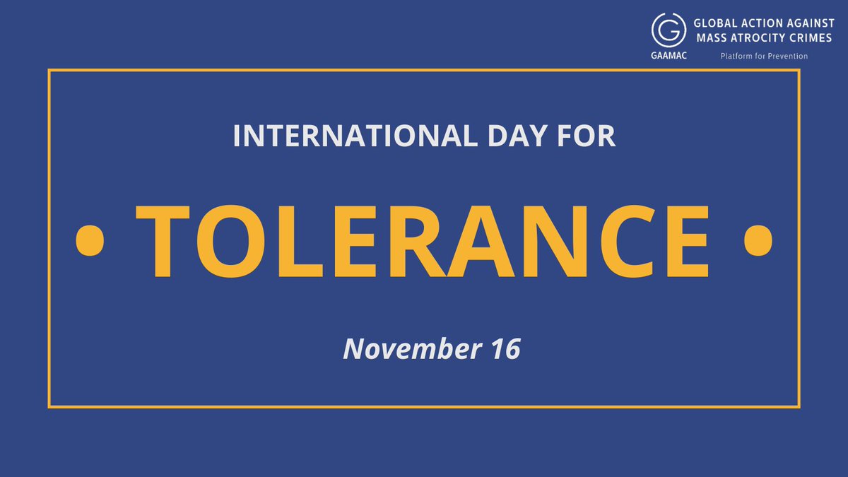 GAAMAC_org's tweet photo. ''The diversity of our world's many religions, languages, cultures and ethnicities is not a pretext for conflict, but is a treasure that enriches us all.'' - @UN
#InternationalDayforTolerance #Tolerance #WorldForAll https://t.co/ATGBYKt2yT