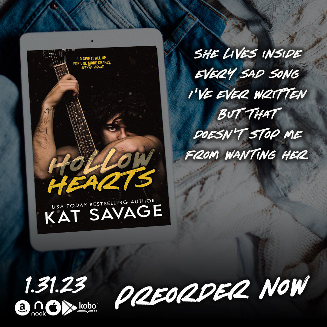You’ll love Hollow Hearts if you like:
😍 Second Chance, First Love
😎 Rockstar Deliciousness
🍑 Plus Sized Badass Heroine
🔥 Really Spicy Spice
💀 Light Kink

Releases 1/31/23!

PREORDER NOW: books2read.com/HollowHeartsNo…

#katsavage #bookstagram #romance