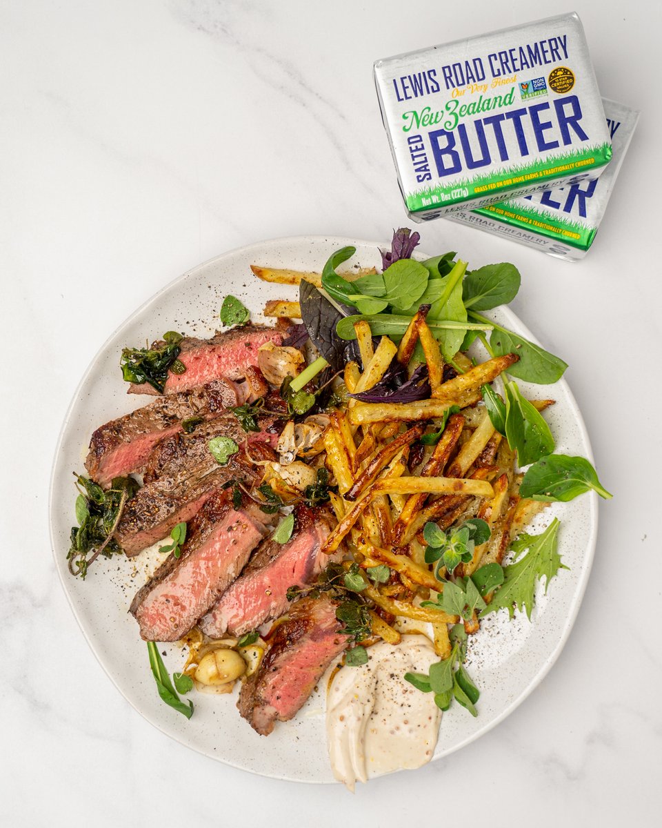What's your go-to cut to serve up with friends and family? Whatever the choice, there's only one grass-fed butter to reach for alongside it... 🙋💛

Click the link for this Silver Fern Farm Steak with Truffles Fries recipe! 🍽️

lewisroadcreamery.com/blogs/recipes