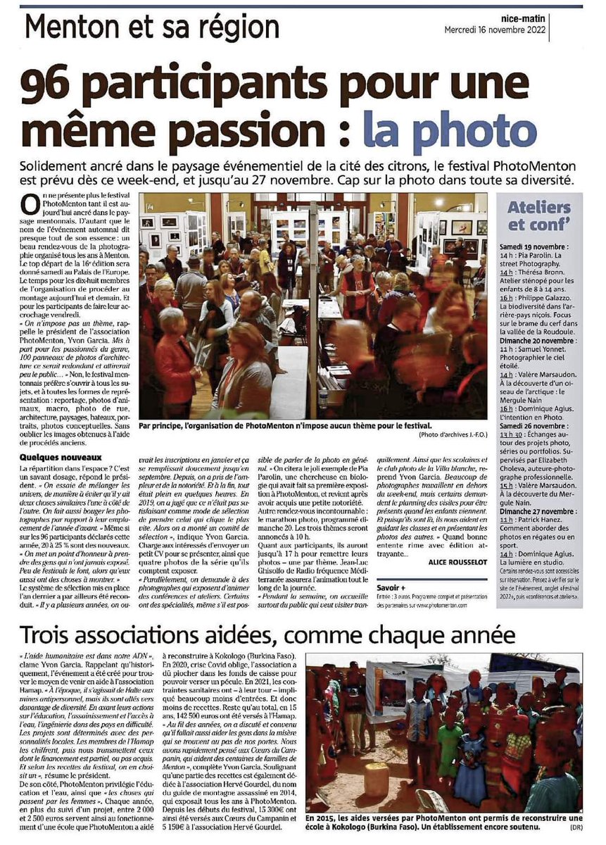 PhotoMenton's tweet photo. Article @Nice_Matin de ce jour https://t.co/xiSsqfU64q