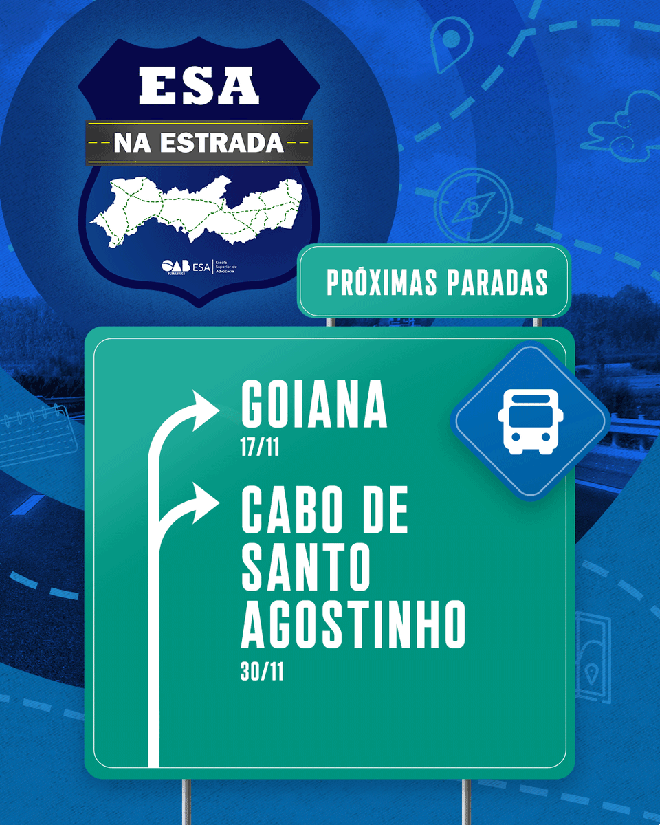 ESAOABPE's tweet photo. Confira as próximas paradas da iniciativa ESA na Estrada.
📍Goiana (17/11)
📍Cabo de Santo Agostinho (30/11)
#esa #esape #oab #oabpe #advocaciapernambucana #advogados #advogadas #esanaestrada #goiana #oabgoiana #oabcabodesantoagostinho #cabodesantoagostinho https://t.co/jEiad4A8Lk