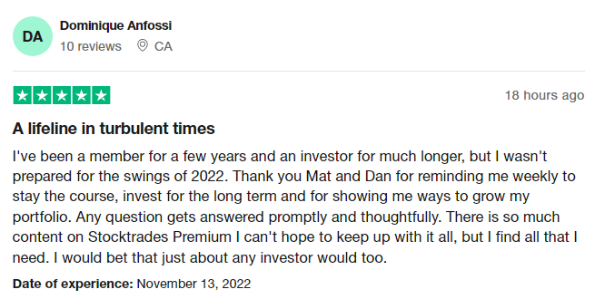matlitalien's tweet photo. Appreciate the feedback from @StockTrades_CA Premium members. 🙏 

It's been a tough environment for #investors and yet, our members continue to see value in our service. It's not always about stock ideas, but learning how to navigate 'turbulent' times can be just as important https://t.co/7Bc1IfmCaL