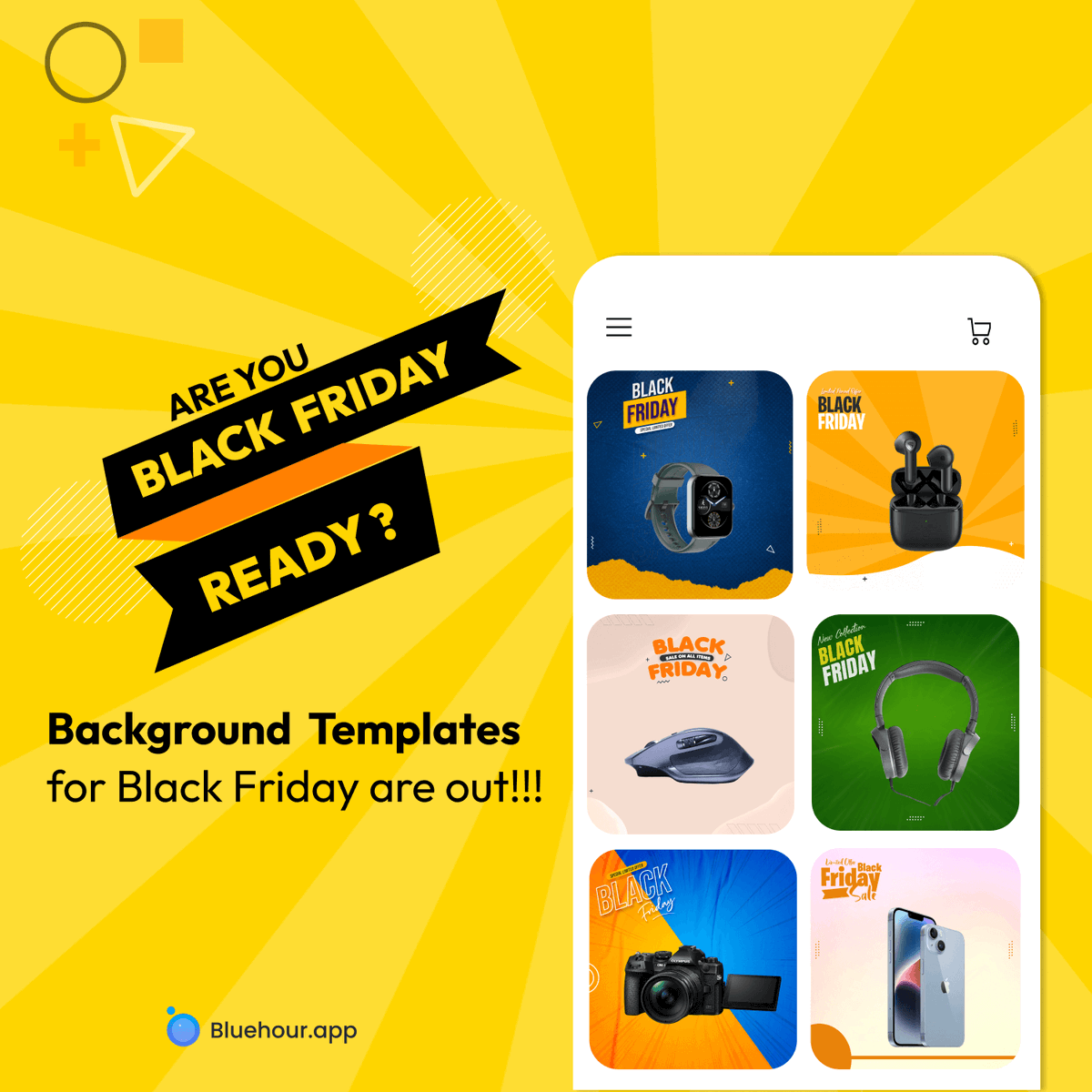 AppBluehour's tweet photo. Are you ready for Black Friday sales🤩? Check out Bluehour's new templates🌟, exclusively for Black Friday sales.

Download the app on Shopify right away👇
Try now : https://t.co/qht4K0WGVz

#blackfriday #blackfridaysale #blackfridayshopping #bluehourapp #blackfriday2022 #black https://t.co/mGQi9dY5zr