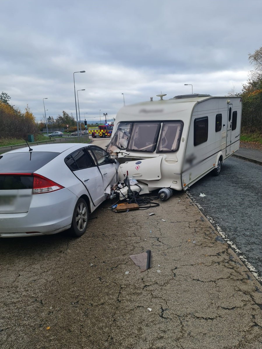 The Naas Roads Policing Unit recently responded to a collision on the R447 South Ring Road in Naas.

The driver was not licenced to tow a caravan, and there was no secondary coupling device in place.

The caravan was impounded for PSV examination and court proceedings to follow.