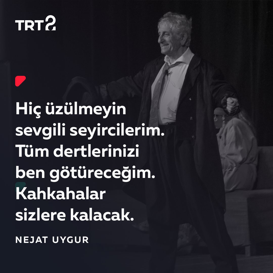 trt2tv's tweet photo. Tuluat tiyatrosunun son ustalarından Nejat Uygur'u, vefat yıl dönümünde saygıyla anıyoruz. 🎭 https://t.co/trTUZkYZhr