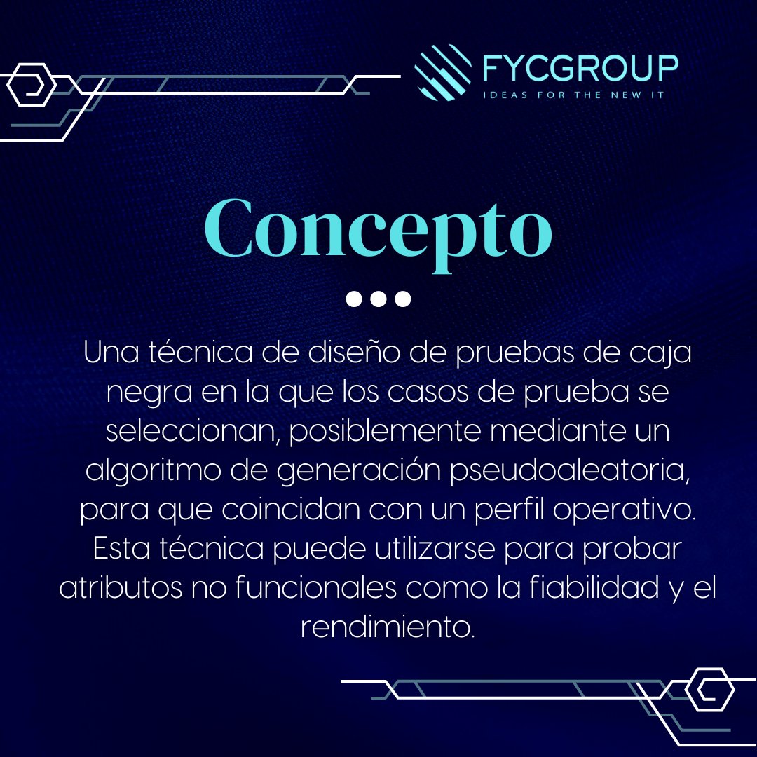 fycgroup's tweet photo. 📖Conoce con #FYCGroup el Glosario sobre Pruebas y calidad, más completo en español 👩🏫 y es de #ISTQB
📝Pruebas aleatorias (Random testing)
#HASTQB #SSTQB #Pruebasaleatorias #Randomtesting #SoftwareTesters #Desarrolladores #Calidaddesoftware #PruebasDeSoftware #Softwaretesting https://t.co/RGBjUP2UjL
