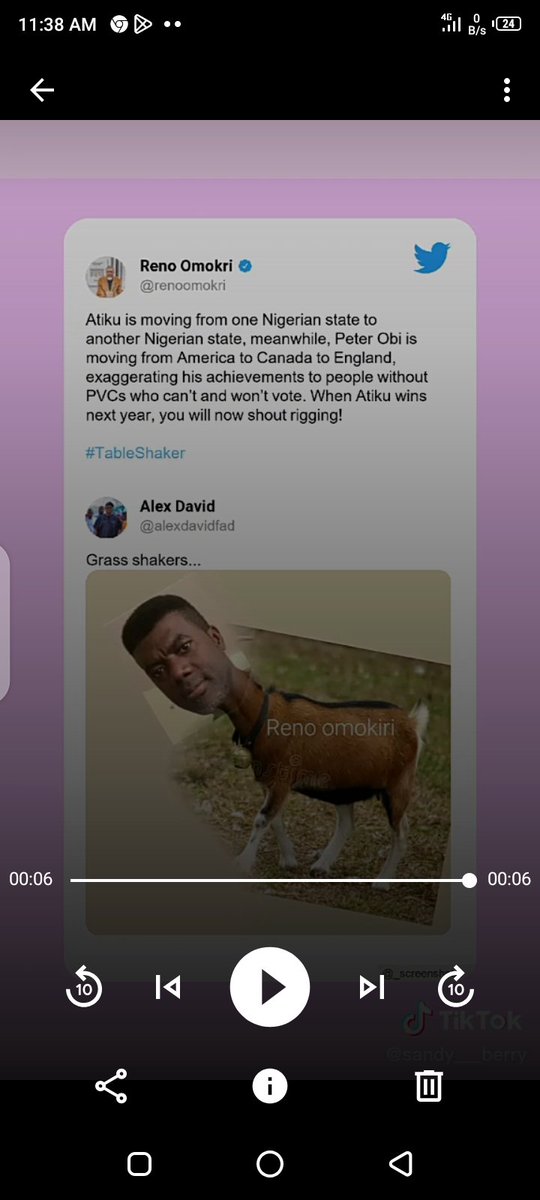 BoySkidoo2's tweet photo. @renoomokri Normally goat don't mind there business.. instead of u to be worried..on how to reconcile with ur candidate and the 5 governor's of the south..u are busy showing ur illiterate mentality.. https://t.co/DpcTUsJgjF