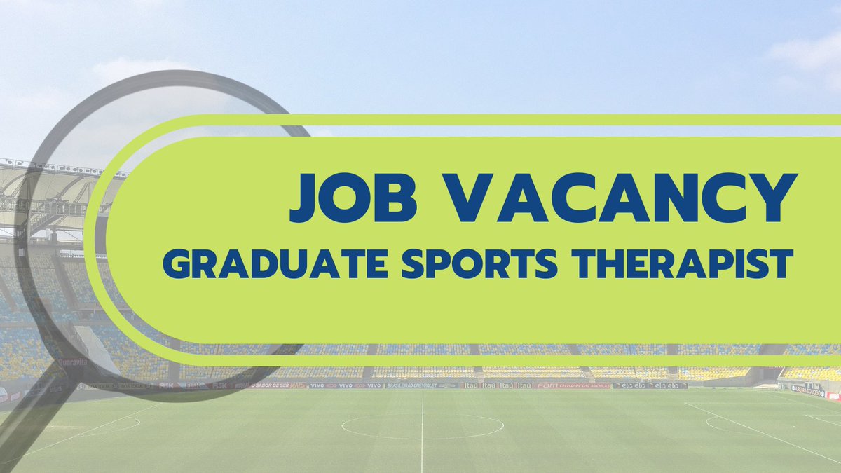 #JobVacancy Full Time Graduate Sports Therapist for Wakefield Trinity RLFC

bit.ly/3XjE4lx

Closing Date: 20th November **Closing Soon**

#GradSportsTherapist #SportsTherapy