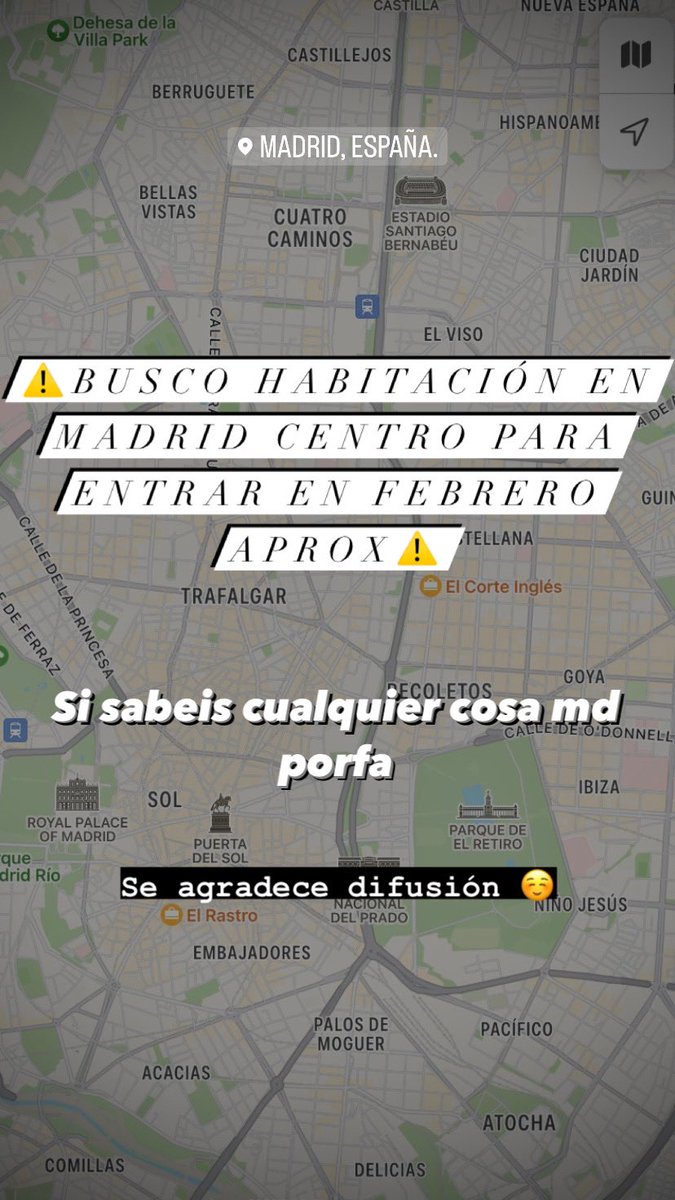 murimario's tweet photo. Busco habitación en el centro de Madrid para entrar en Febrero. Si sabéis algo decirme y sino darle un Rt que no cuesta nada!! 😇 https://t.co/5UhsMVOYMY