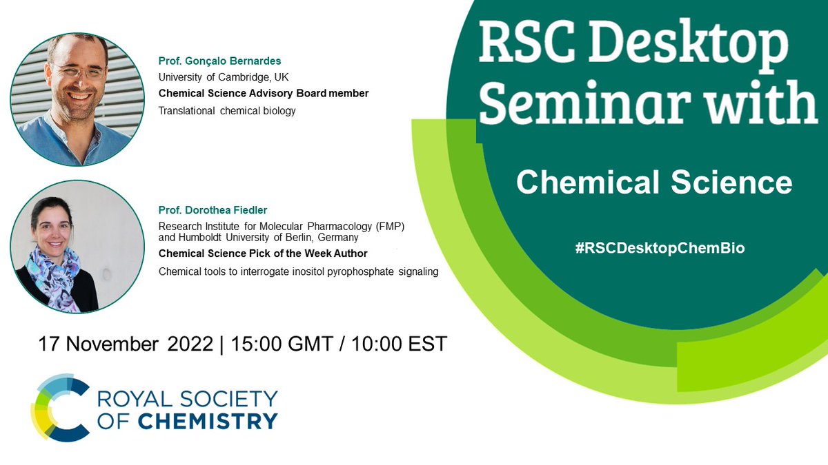 ChemicalScience's tweet photo. 🚨Our #RSCDesktopChemBio Webinar is taking place tomorrow at 3pm GMT🚨
Don't miss out on what's going to be a great webinar, register now!
🔗https://t.co/M9UayzaalS https://t.co/e1XcXCMfIR