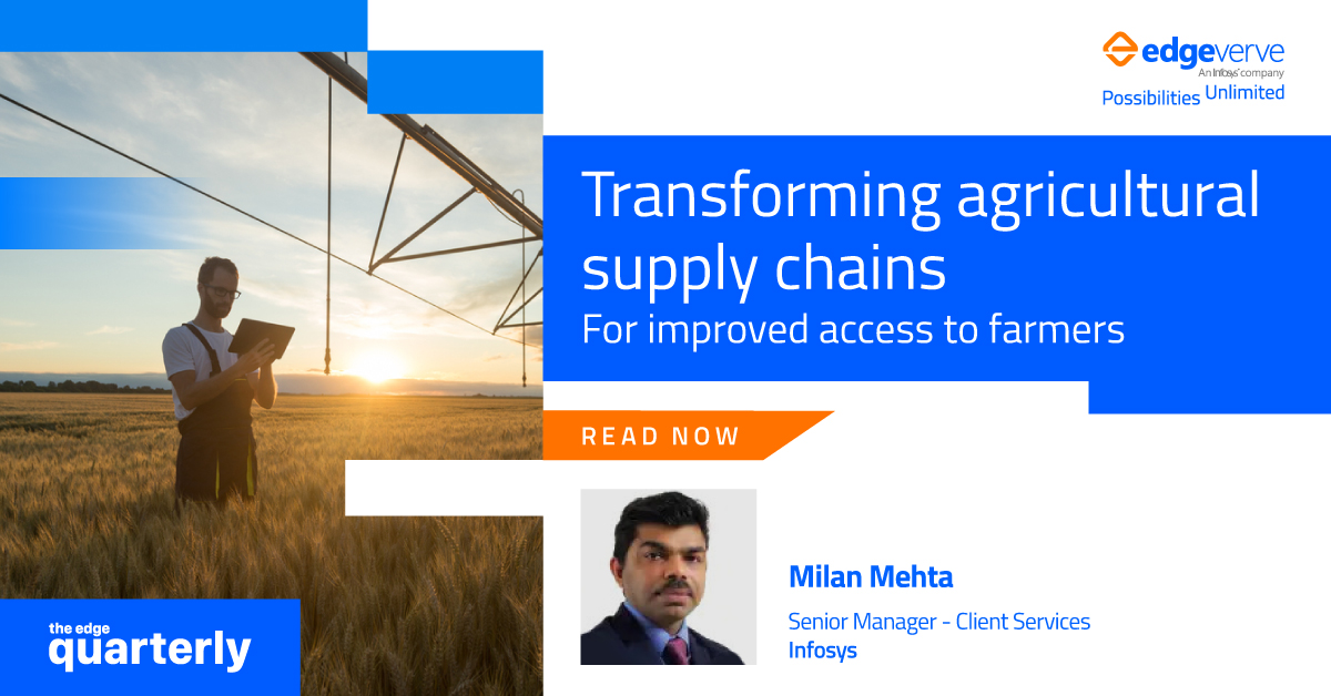 edge_verve's tweet photo. Adoption of new technology and reimaging the #distributionprocess can help #agritech companies reach the farmers and overcome the infrastructural challenges to unlock significant gains. Read our article to know how:
https://t.co/N272lMMtZe
#TheEdgeQuarterly #ThoughtLeadership https://t.co/IJaTOETiX4