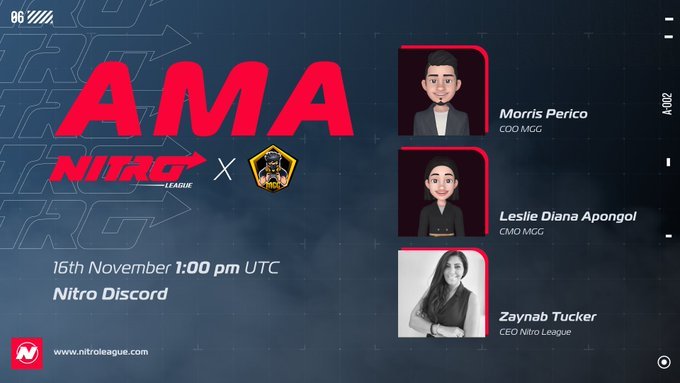 YeeampolC's tweet photo. Hey Corredores, únanse a el AMA con @MetaGamingGuild hoy a la 1pm UTC en Nitro Discord

https://t.co/JKwMk31a6m…

Zaynab estará acompañado por Leslie - CMO MGG y Morris - COO MGG

¡Únete a una sesión increíble llena de conocimientos y recompensas Nitro! 

#NitroLeague #NFT https://t.co/wv1jtXNW3m