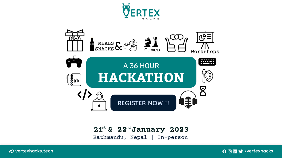 VertexHacks's tweet photo. Imagine missing the Hackathon just to regret it later. Couldn’t be me🤷🤷.

With exciting hackathons including pre-events and many workshops, we have brought together this event for you which is absolutely free. 

Register now: https://t.co/2wUtpFg7qf https://t.co/xmKLdualKN