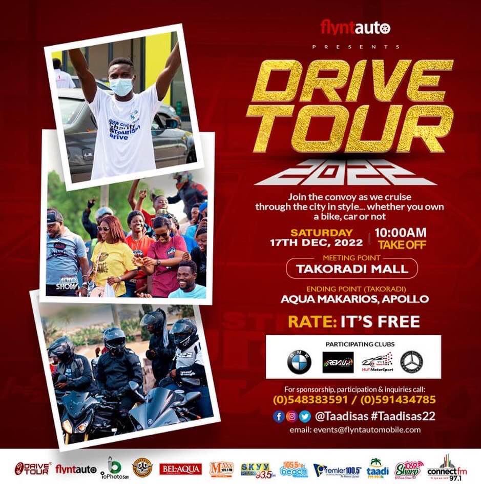 TaadiSAS's tweet photo. Where are you going to be on the 17th of December,2022. Join the convoy as we take a cruise through the city of Takoradi whether you have a bike , car or not. This December, we dey outside …. https://t.co/SHa6HIN1iG