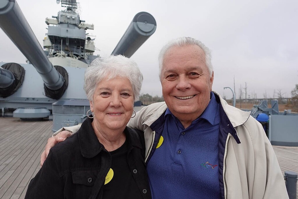 battleshipnc's tweet photo. Happy 60th Wedding Anniversary to the Reverend and Mrs. Matlock (Conley and Brenda) from Statesville, NC! The happy couple toured the Battleship on their honeymoon in November 1962. Share your special anniversary photos on the Battleship NORTH CAROLINA! … https://t.co/ZSk3EOpbMU https://t.co/KAH1k9lGXF
