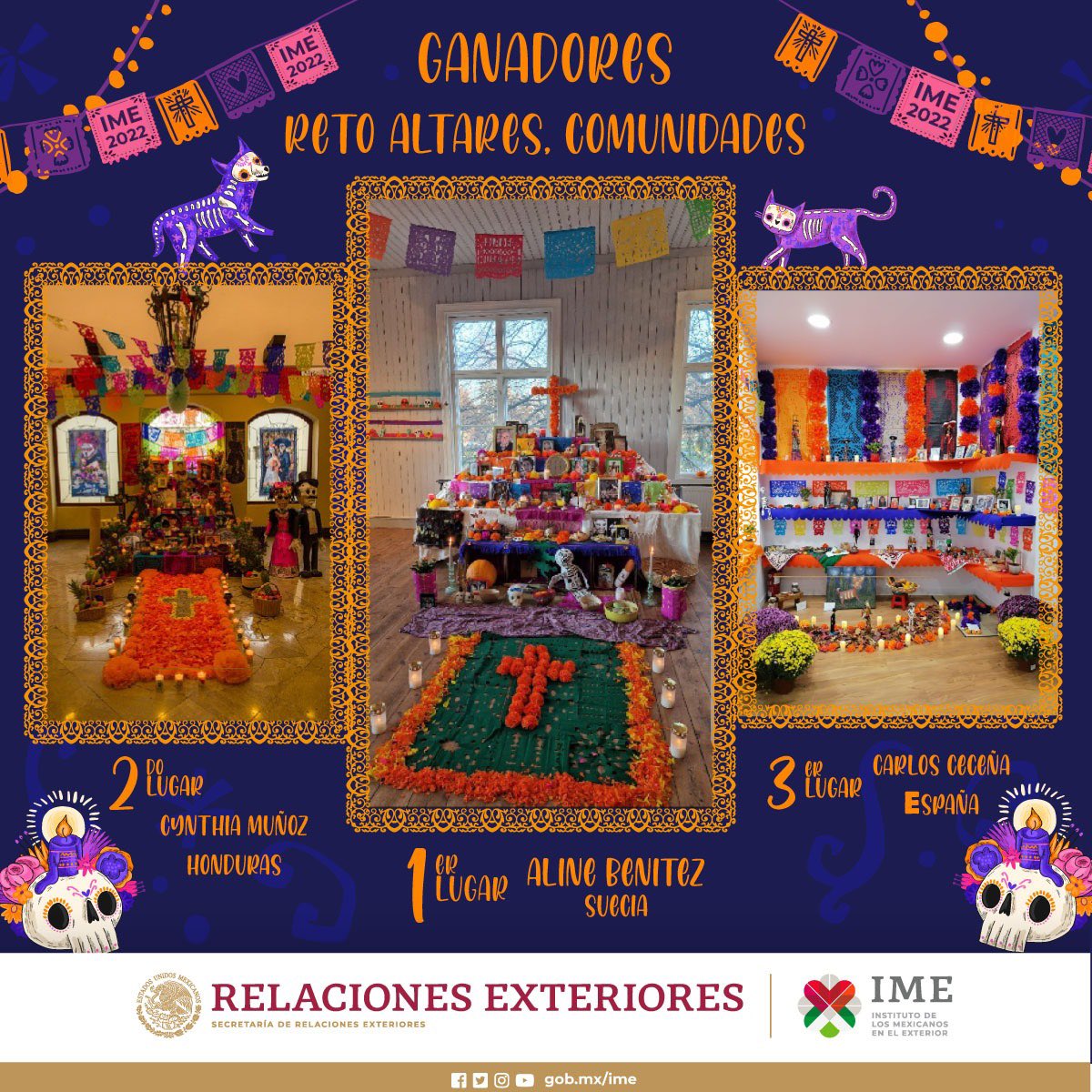 EmbaMexEsp's tweet photo. ¡Felicitaciones a la @RedGlobalMxEsp por el 3er lugar obtenido en el #RetoAltares organizado por @IME_SRE!
 
Desde @EmbaMexEsp reconocemos el gran trabajo que realizan para apoyar la difusión y promoción de lo mejor de las tradiciones y cultura mexicana.
 
#OrgulloMéxicoGlobal https://t.co/B7fwP7ZQkE