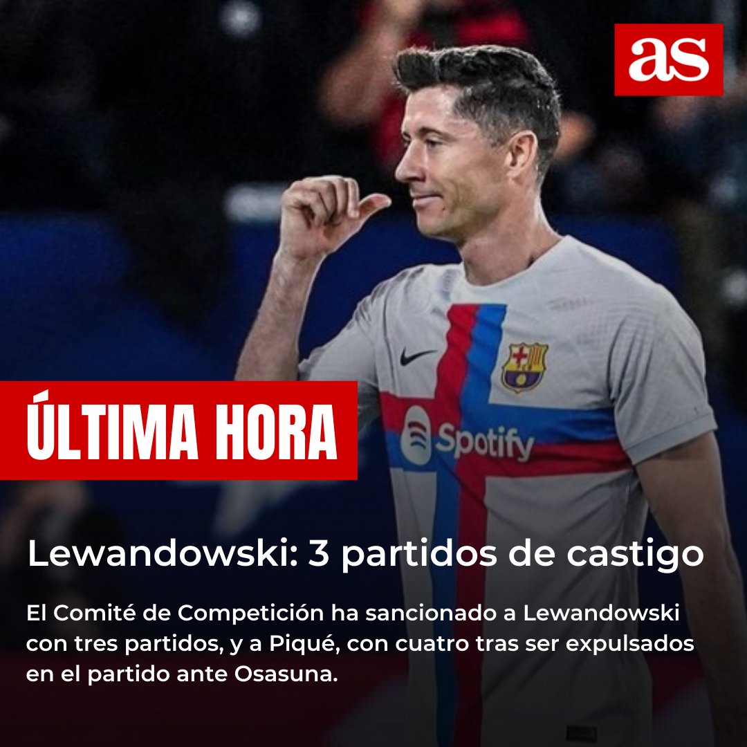 diarioas's tweet photo. 🚨 ÚLTIMA HORA
🇵🇱 Lewandowski: 3 partidos de castigo https://t.co/ZVSDdmN5xF