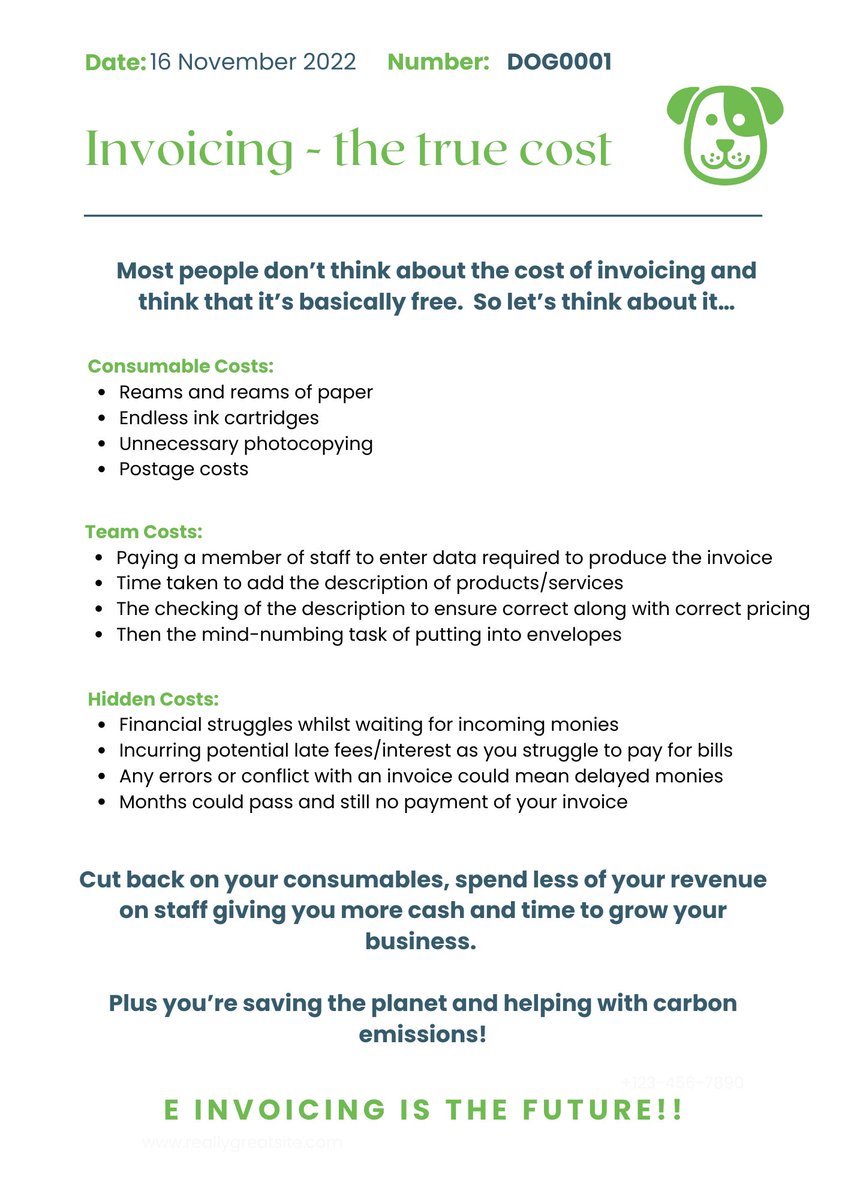 The True Cost Of Invoicing
#doggydaycare #dogwalkers #einvoicing