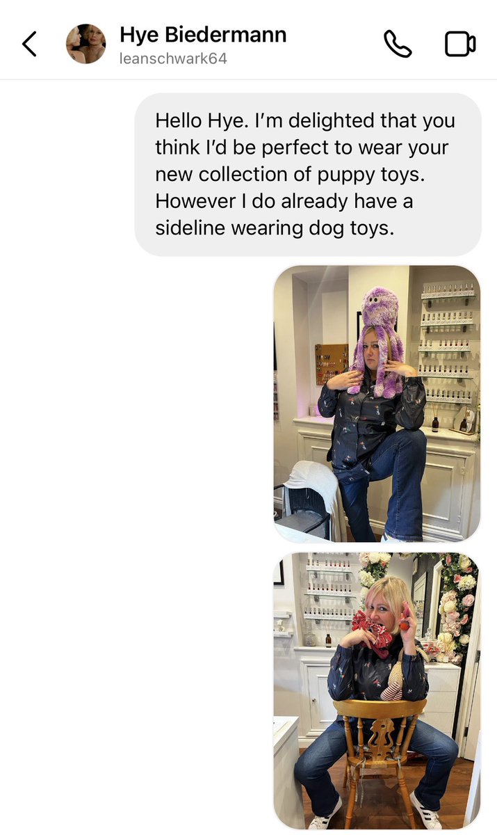 deathtospinach's tweet photo. I’ve been offered an amazing opportunity and I’ve got to share it with you all

A lady messaged me on Instagram saying I’d be perfect to help her promote her products

I’ve sent examples of my previous work and haven’t heard back yet but I’m certain I’m going to hit the big time! https://t.co/JSVQrcOW1Q